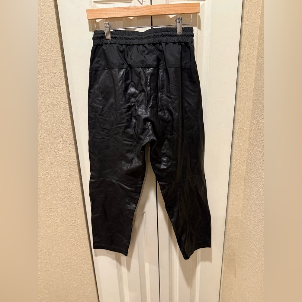 Alexander Wang H&M Leather Paneled Trouser Pants Black , size 4 - Picture 5 of 14